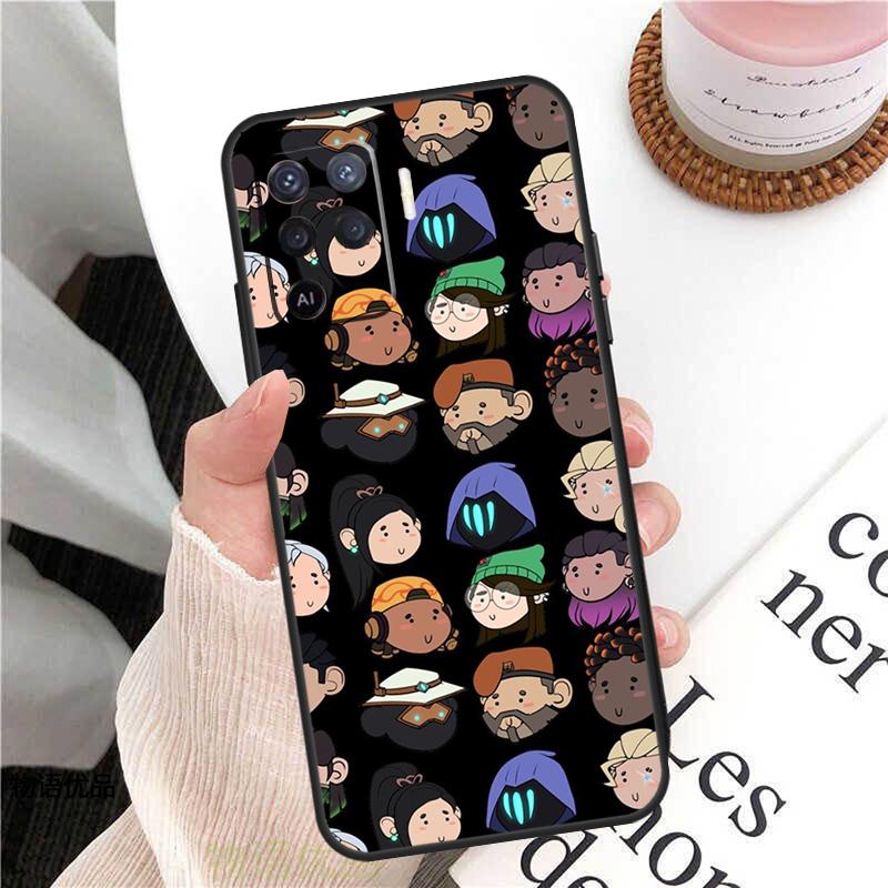 Мультяшный кейс Valorant для Oppo A98 A58 A78 A18 A38 A60 A80 A40 A77 A57 A17 A74 A54 A94 A96 A76 A16 A15 A5 Pro