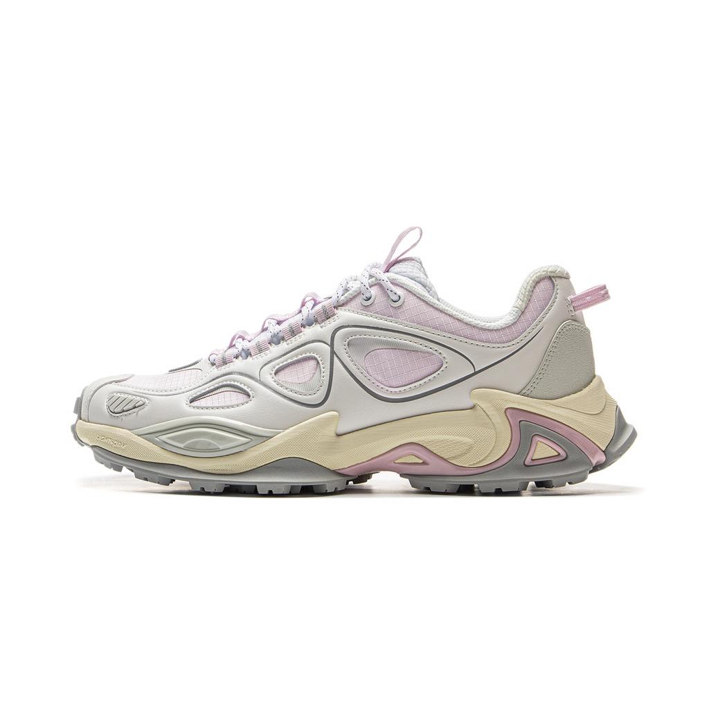 Li Ning Cloud Leopard Светоотражающие Модные Спортивные Нескользящие Амортизирующие Полувысокие Повседневные Кроссовки Унисекс Повседневная Обувь Белый Розовый AZGV069-4