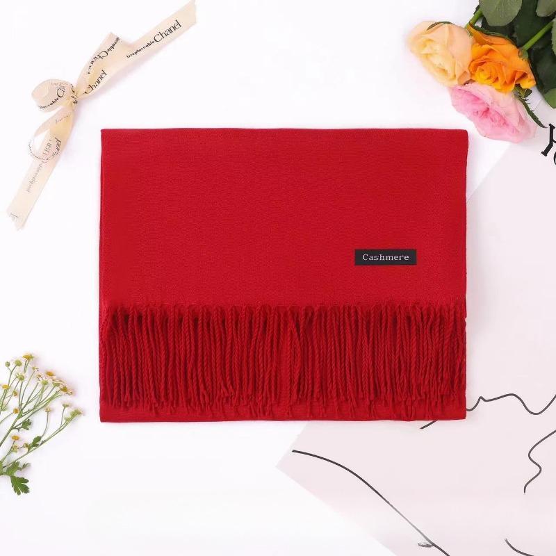 Autumn and Winter Female Scarf Cashmere Women Solid Color Long Tassel Lady Wraps Shawls