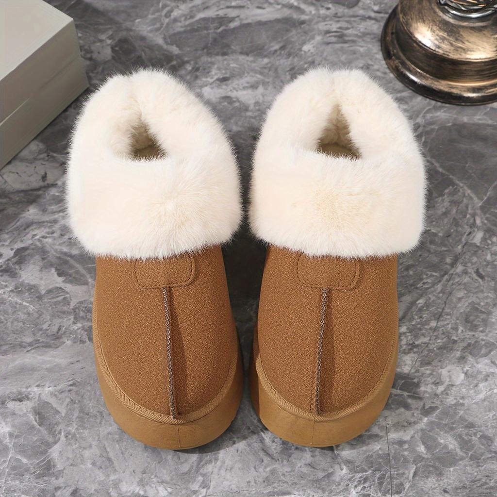 Женские пушистые плюшевые ботильоны с подкладкой, пушистые зимние сапоги, зимняя теплая нижняя юбка, удобные уличные низкие сапоги