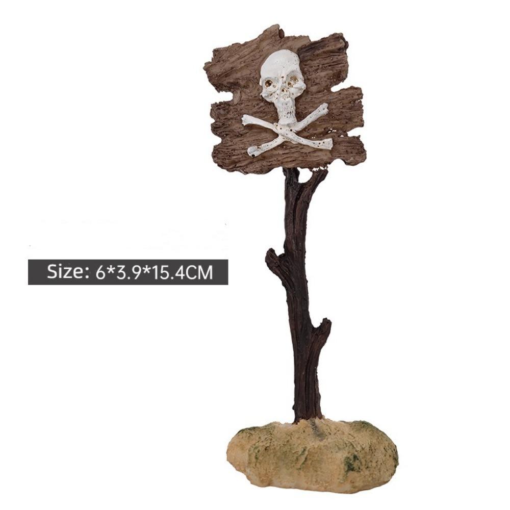 Artificial Aquarium Decoration Resin Aquarium Background Interesting Shark Warning Sign  Fish Tank