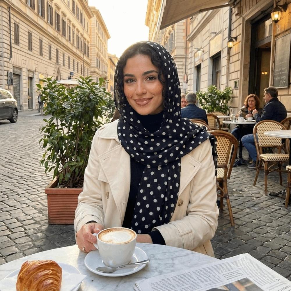 Versatile Cotton Long Scarf Breathable Classic Pattern Headscarf New Style Polka Dot Shawl Travel