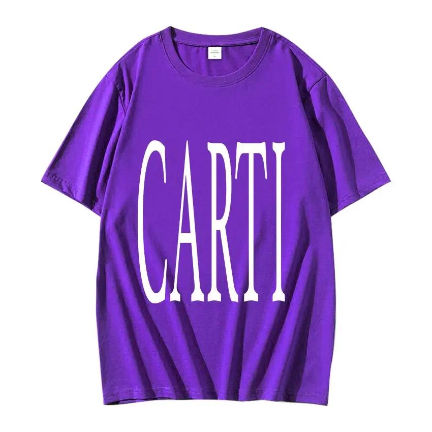 Футболка рэпера Playboi Carti Крупный шрифт V Как видел на Carti Принт Графическая футболка Унисекс Хип-хоп 100% Хлопок Оверсайз Футболки Уличная одежда
