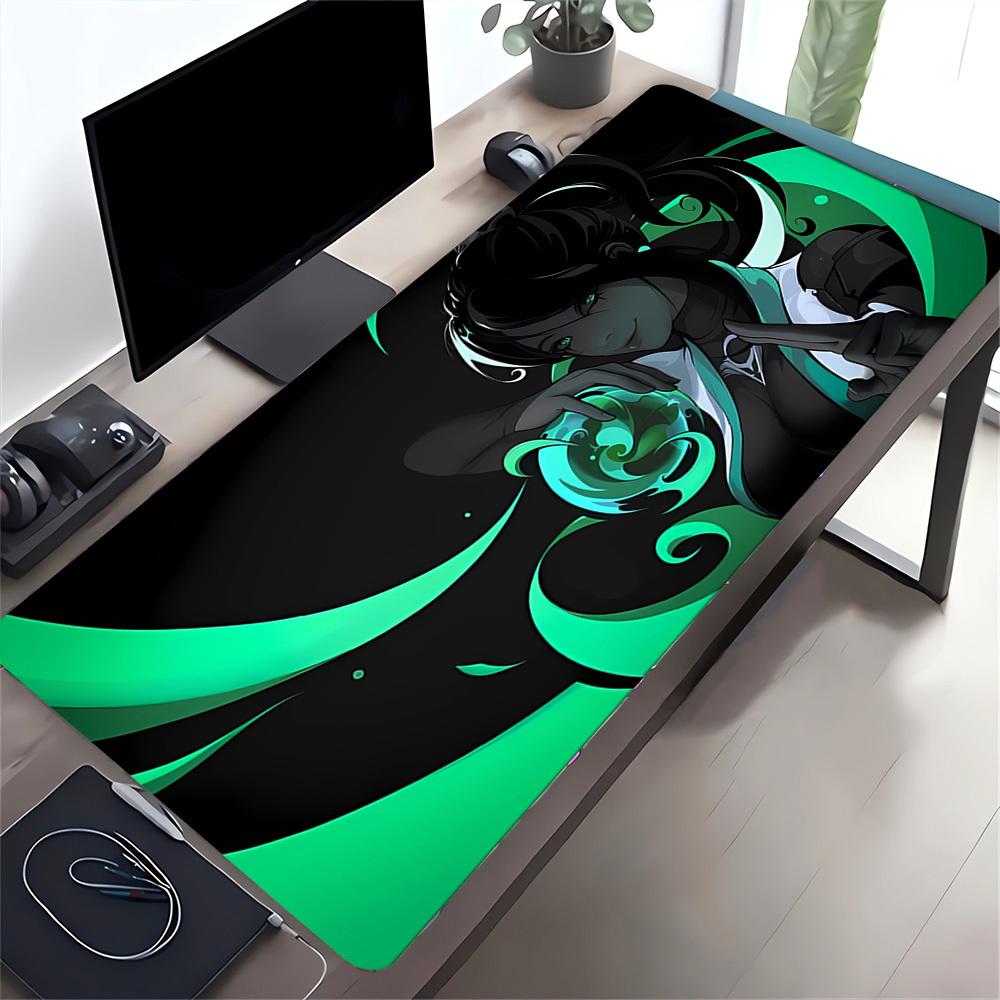 1pc Large Gaming Mouse Pad, UV Reactive Non-Slip Desk Mat, Washable PolyesterMystical, Enchanting, SereneComputer Pad with Vibrant Game Mach