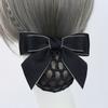 For Female Nurse Headwear Hotel Ponytail Clip Korean Bun Snood Bow Spring Clip Hairgrips Cover Net