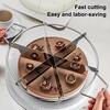 Pancake Cutter Stainless Steel Pie Slicer Rust Proof Cake Divider with Side Handle 6 Grids Pie Cutter Press for Baking