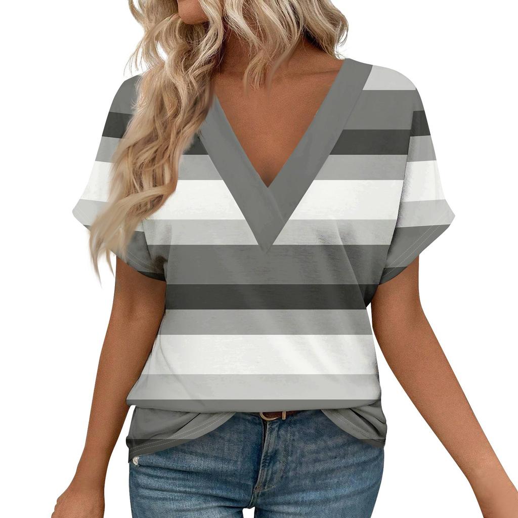 T Shirts Short Sleeve V Neck Tees Womens Fashion Tops Trendy Lightweight Soft Casual Summer Outfits