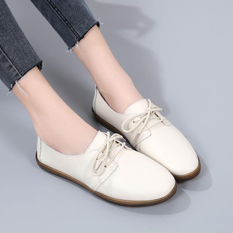 Женские белые туфли на плоской подошве, мокасины для вождения, повседневные черные туфли для ходьбы в стиле минимализма для мам, большой размер