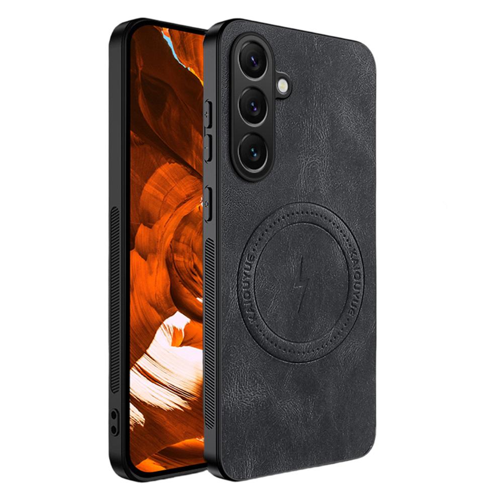 For Samsung Galaxy S26 Magnetic Case Nappa Texture PU Leather TPU Phone Back Cover