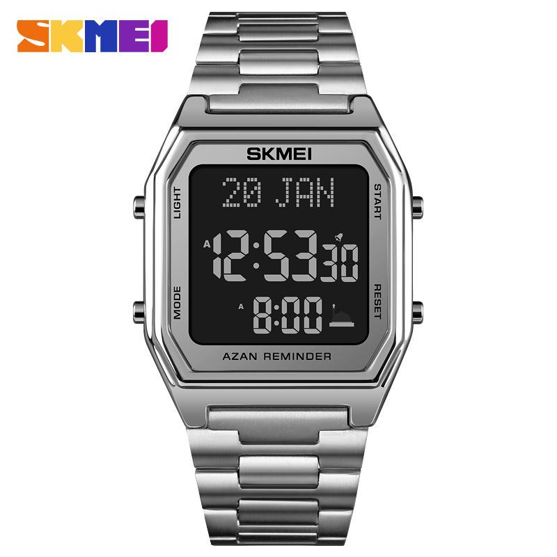 Moment American Мужские мусульманские часы Электронные часы Город Переключатель Закладка Направление Подсказка Многофункциональные часы