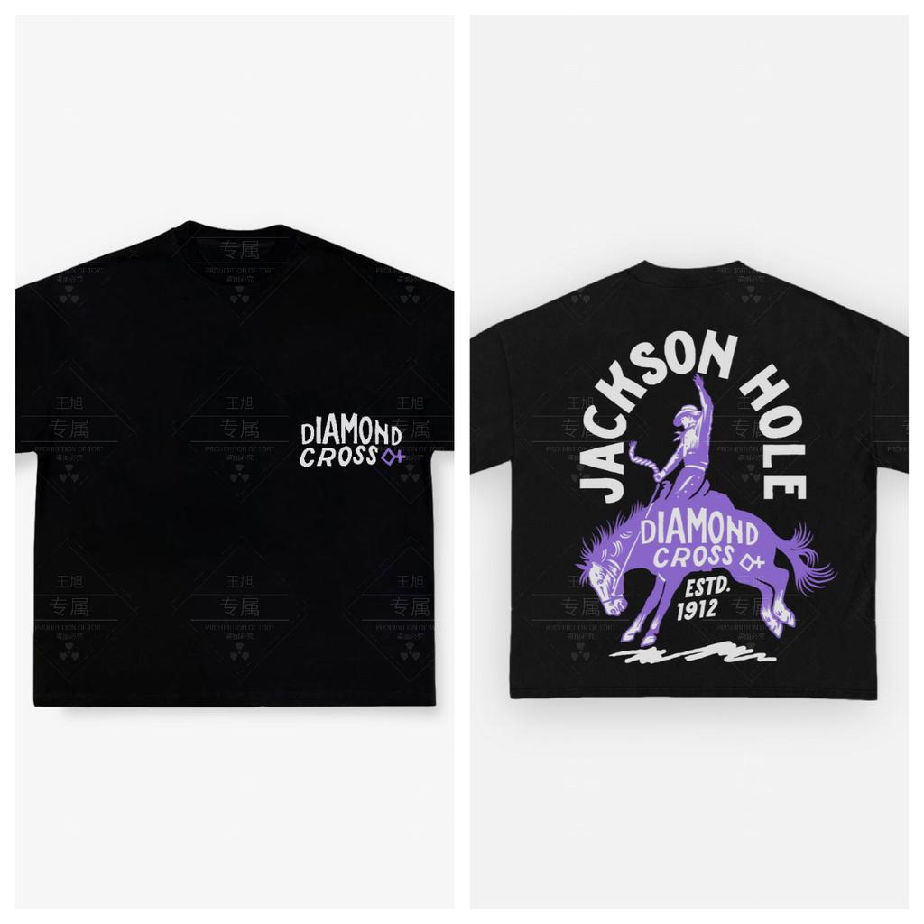 Хлопковая футболка Diamond Cross Ranch Унисекс Мужская Женская Летняя с коротким рукавом Модный топ Повседневная Винтажная мода Ежедневная Винтажная футболка