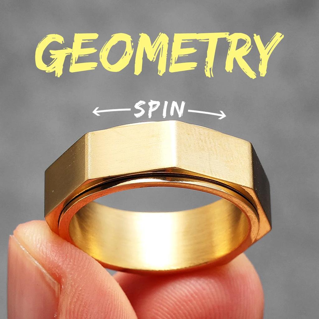Geometric Cuts Men Rings Stainless Steel Vintage Luxury Simple Punk New In Women Jewelry Fashion Accessories Gift