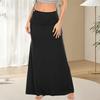 Women Skirt High-Waist Hip Wrapped Maxi Skirt Solid Color Ankle Length Skirt Home Casual Evening Vacation Skirt