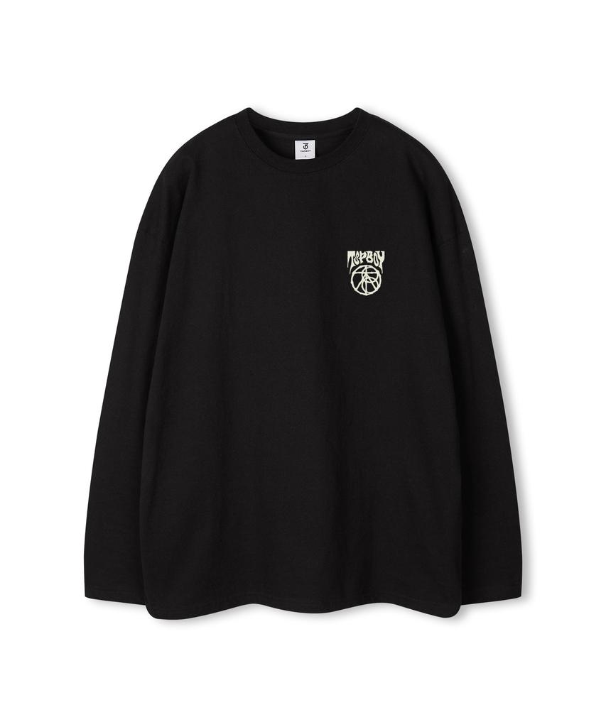 TOPBOY Spiral Print Oversized Long Sleeve T-Shirt