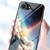For iPhone 16e Case Starry Sky Pattern Tempered Glass Phone Cover