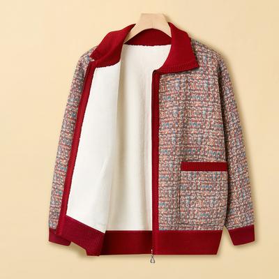 Новая осенне-зимняя одежда для женщин среднего и пожилого возраста. Свитера для женщин с бархатной подкладкой. Утепленные кардиганы для тепла. Топы для бабушки. Куртки.