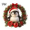 Holiday Wall Art for Bathroom Christmas Penguin Toilet Stickers, Self-Adhesive Lid Decals, Waterproof Xmas Easy Apply Stickers Decor Tank Tile