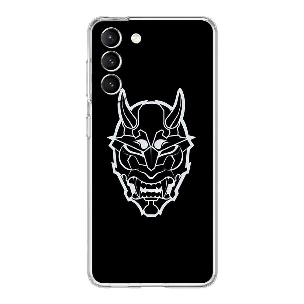 Чехол для телефона Samurai Oni Mask neon для Samsung Galaxy S22 S21 S20 FE Ultra 5G S10 S10E S9 S8 Plus Note 10 20 прозрачный силиконовый чехол