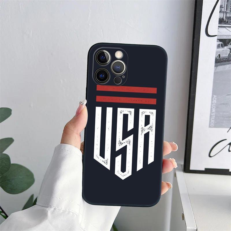 American USA Flag Eagle Phone Case for iPhone 11 15 Pro Max Case Coque 14 Plus 13 Pro 12 11 X XS XR 6 7 8 SE 2020 TPU Soft Cover