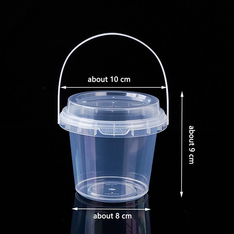 Food Grade Plastic Thicken Bucket Small Clip Stationery Storage Bucket Milk Tea Pickle Takeaway Bucket With Lid Storage