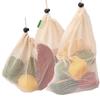5Pcs Portable Cotton Mesh Vegetable Bags Drawstring Vegetable Container Home Bundle Pocket  Toys