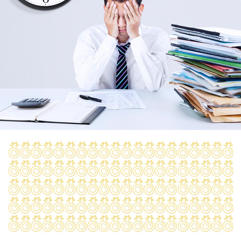 100 шт. золотых скрепок, симпатичные, стильные, прочные, металлические, широко используемые, симпатичные скрепки для школы