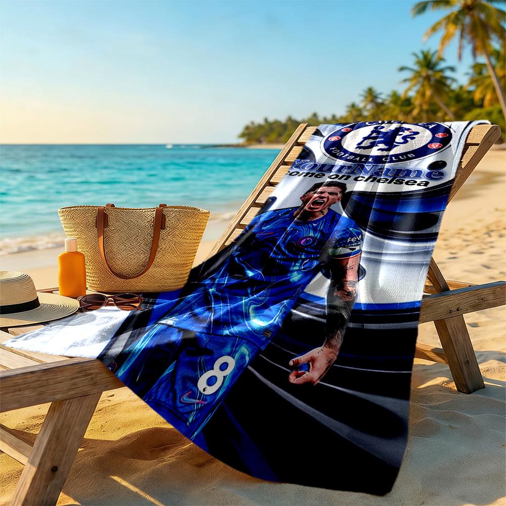 Chelsea Personalized Text Beach Towel Soft Durable Quick-Dry Suitable for Swimming Gym Camping Yoga Vacation