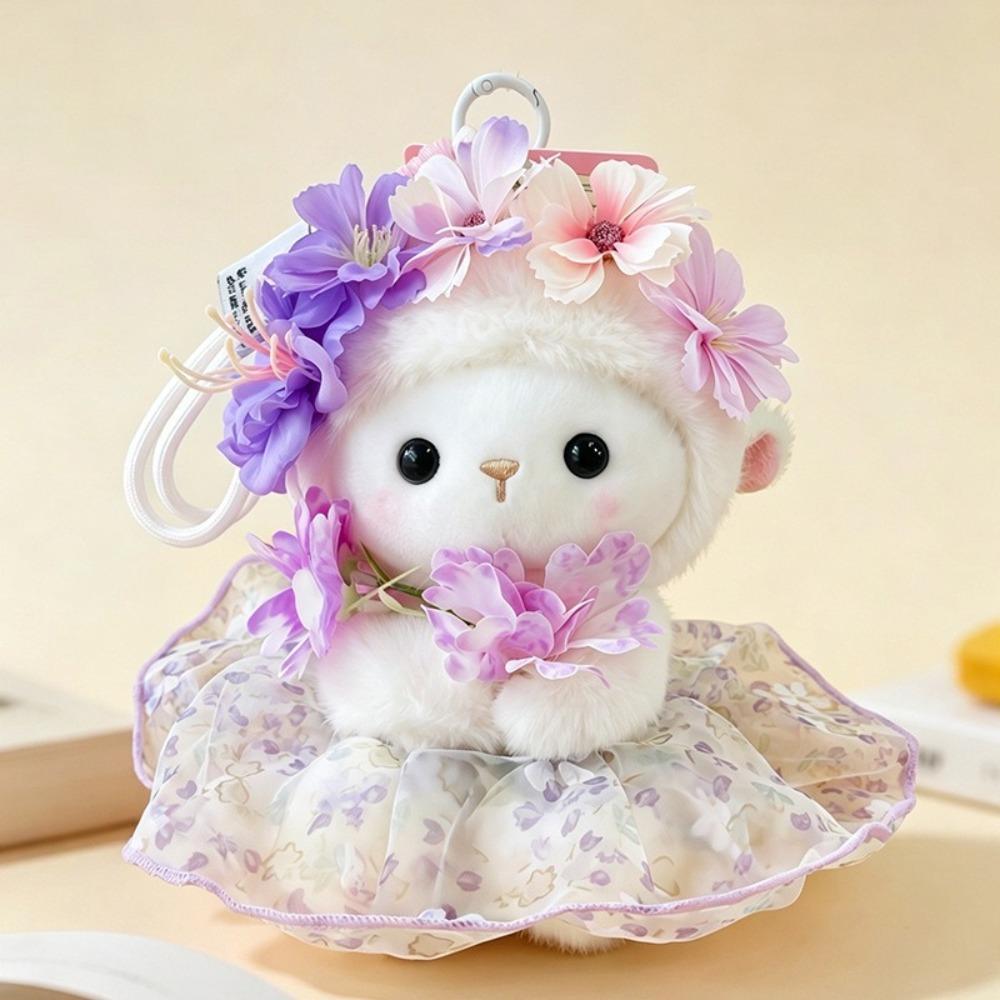 Soft Sheep Doll Keychain Plush Backpack Pendant Ornament Cute Bag Hanging Decor Bag