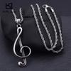 The Treble Clef G Musical Stainless Steel Pendant Necklace For Men Women Charm Chain Couple Jewelry