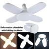 E27 LED Bulb Fan Blade Garage Light Deformable AC85-265V 28W Foldable Ceiling Fixture Lights Workshop Lamp Led Light Bulb  For Home Ceiling Light
