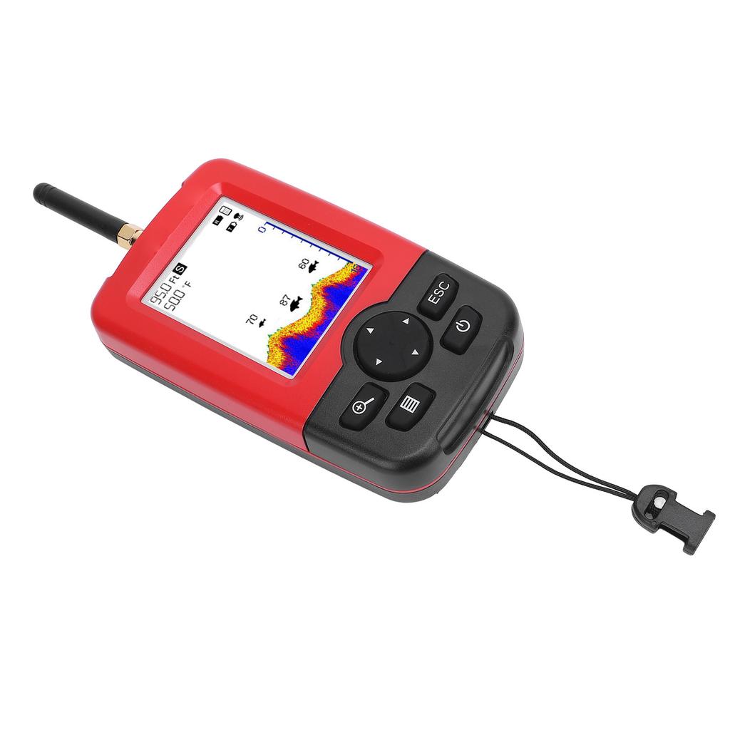 Беспроводной эхолот для поиска рыб, цветной экран 2,8 дюйма, диапазон глубины от 2 до 148 футов, угол луча 90 градусов, водонепроницаемый