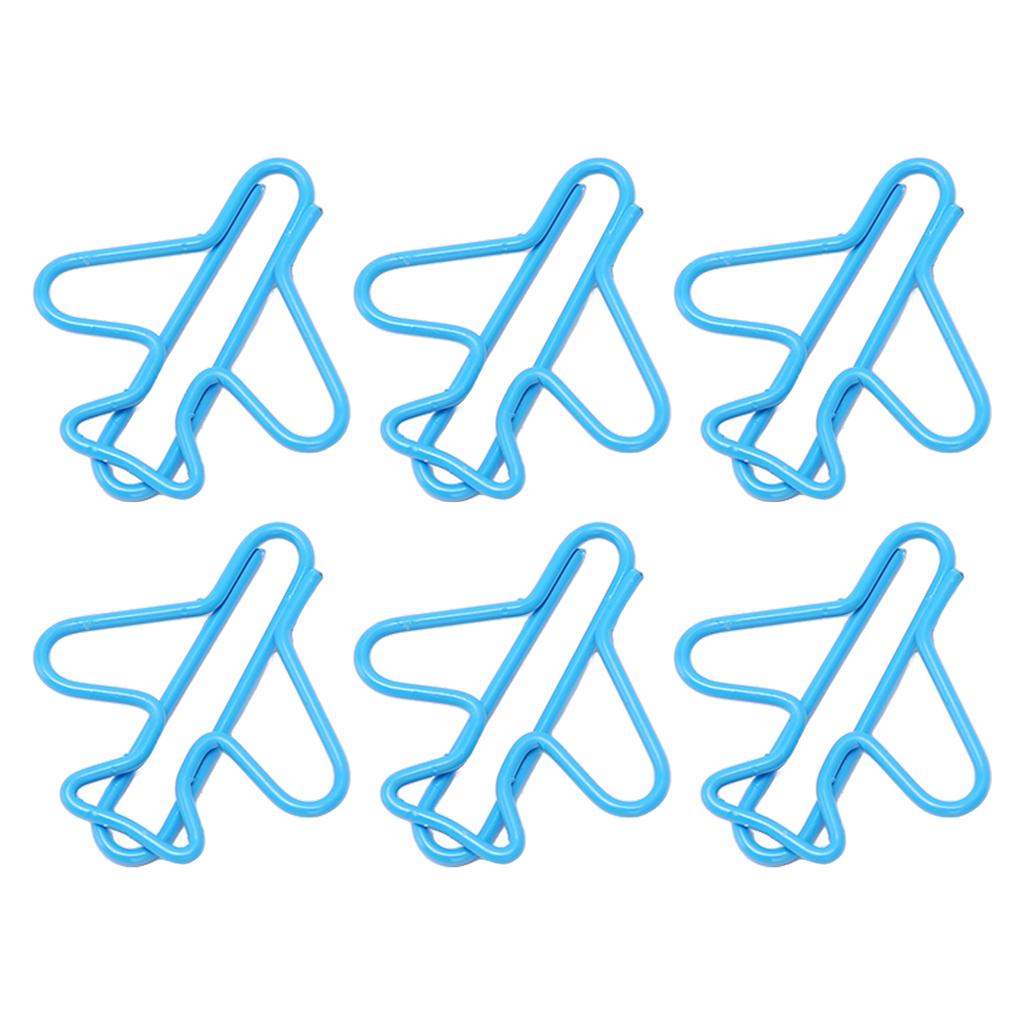 100Pcs Cute Paper Clips Plane Shape Design Covered Wire Bright Color Fancy Paperclips for Scrapbook