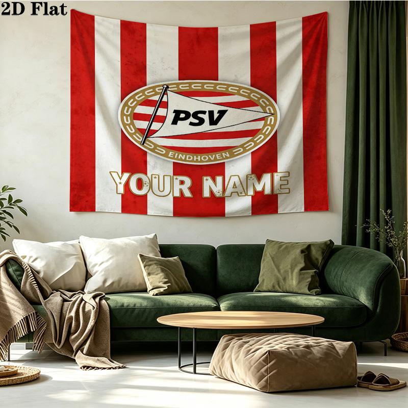 Custom Name PSV Eindhoven Printed Tapestry – Wall Hanging for Bedrooms, Dorms, and Home Decor