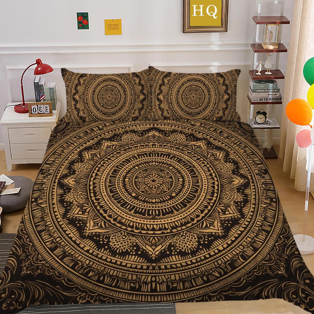 Mandala Printed Home Textiles Full Size Polyester Bed Clothes Woman Girl High Quality Comforter Cover Sets