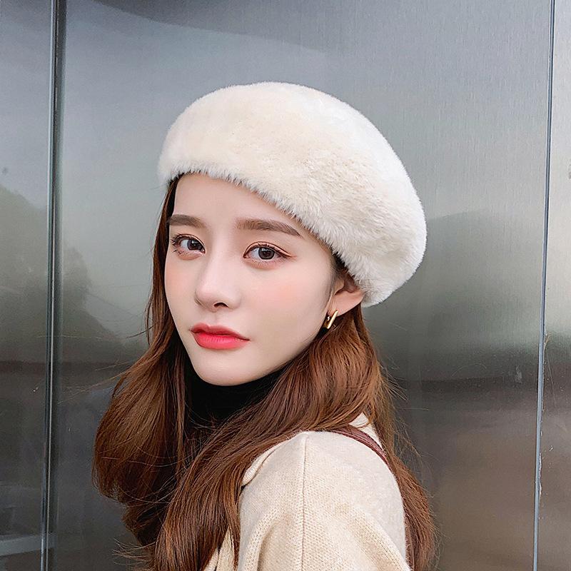 Imitation Mink Women Autumn and Winter Beret British Fashion Trendy New Painter Hat Spring and Autumn Bud Hat
