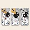 Милый чехол с космонавтом для iPhone 14 11 12 Pro 13 Pro Max XR XS X 6s 7 8 Plus SE 2020 13 Mini Роскошный Противоударный Прозрачный Чехол