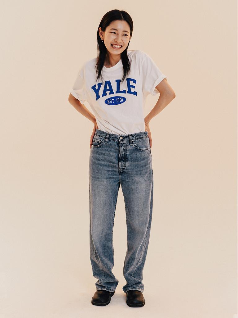 YALE Белая футболка с коротким рукавом и двухцветной аркой