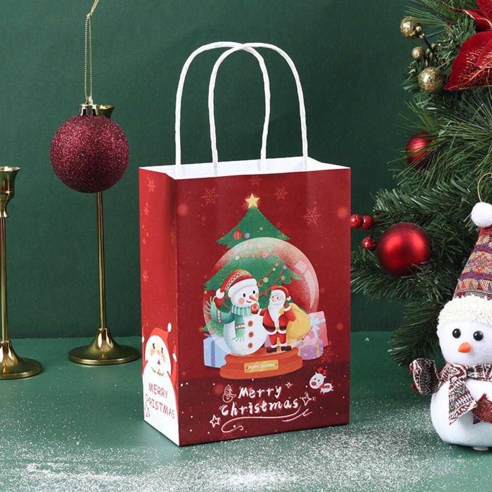 2pcs Cartoon Christmas Gift Bag Cute Packaging Bag Interesting Christmas Eve Candy Bag  Home