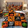 Halloween Duvet Cover 3D Digital Printing Bedding Three-Piece Set Pumpkin Bat Pillowcase