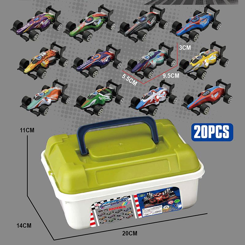 Ящик для хранения игрушек, набор моделей гоночных машинок с откидным верхом, 12/20/50 шт., модели машин, скользящие инерционные транспортные средства, детские игрушки для мальчиков