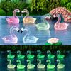 Creative Night Light Pink Flamingo Resin Ornament Cute Luminous Figurine For Desk
