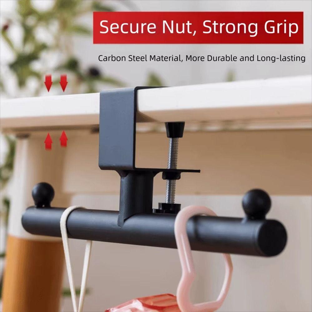 Rounded Corner Desk Edge Backpack Holder Carbon Steel Mobile Storage Rack Desk Side