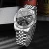 Xiaomi Fashion Rhinestone Men Business Watches Luxury  Stainless Steel Strap Men's Calendar Quartz Watch Reloj Hombre (Without Box)