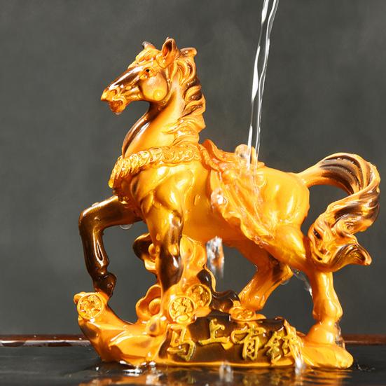 Лошадь Чай Pet Скульптура Смола Цветоизменяющий Лошадь Украшение Высокотемпературный Денежный Символ База