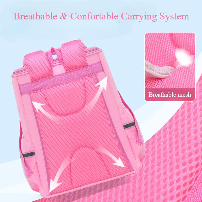 New Fashion Gradient Color Primary Student School Bags for Girls Grade 2-5 Exquisite Bow Cartoon Children Backpack Lightweight Portable Kid's Book Bag