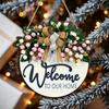 Warm Home Round Doorplate Retro Style Hanging Wooden Board New Wall Sign  Front Door Decor