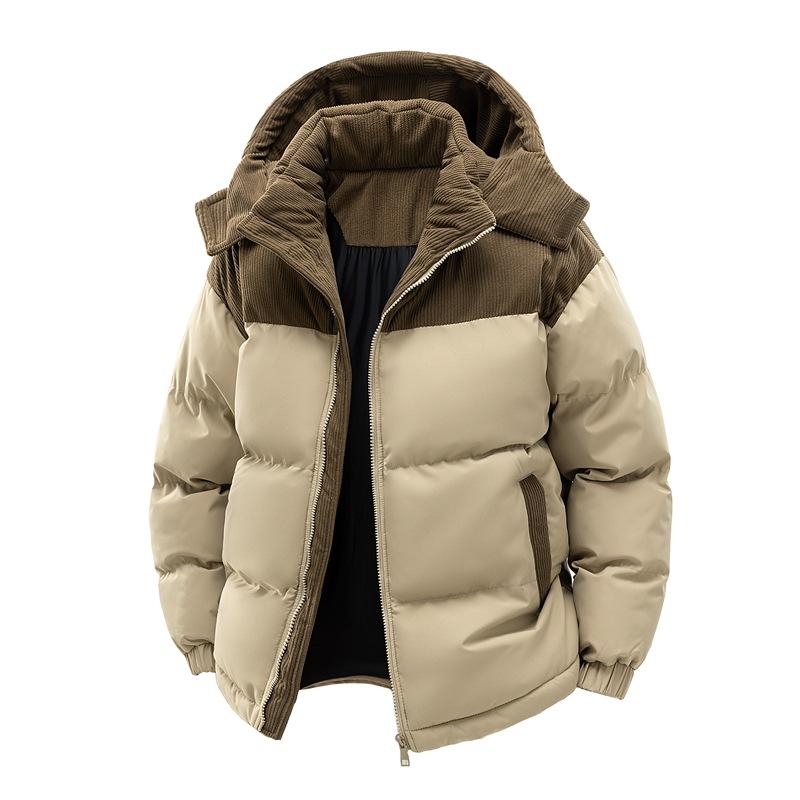 Men's Winter Hooded Jacket Warm Casual Windproof Coat Padded Thicken Parka Jackets for Men Quilted Full Zip Windbreaker Insulated Jackets with Hood