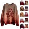Long Sleeve Pullover Sweaters For Women O Neck Casual Cute Printing Knit Oversized Sweater