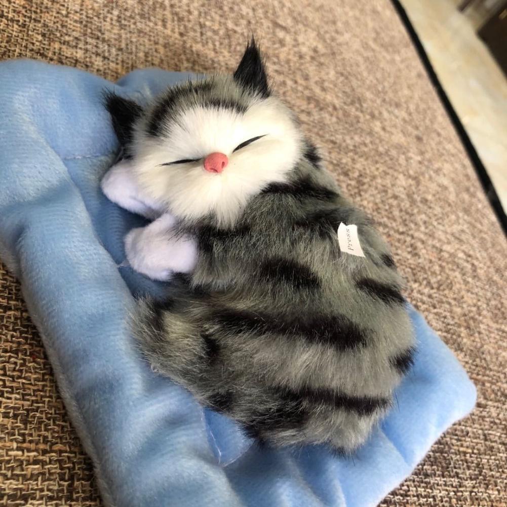 Счастливая игра, реалистичный звук, мяуканье, спящий кот, ребенок в гнезде с активированным углем