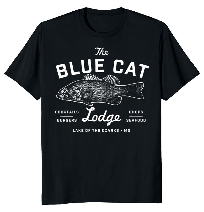 NEW LIMITED Ozark Blue Cat Lodge Missouri Funny Novelty Tee